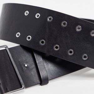 AllSaints Leather 75mm Eyelet Belt